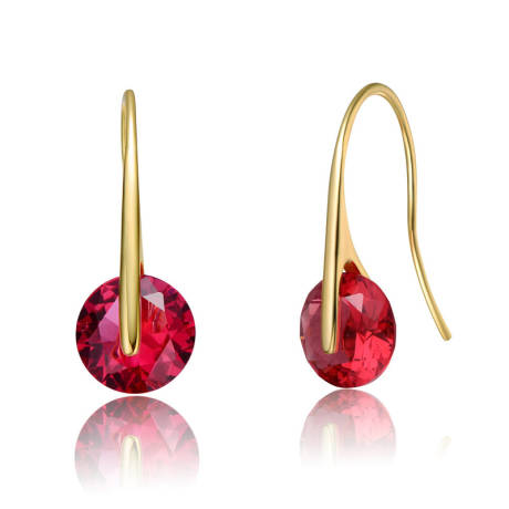 Rachel Glauber Elegant Hook Earrings with Round Colored Stone Party Earrings