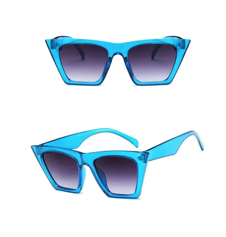 Bright Blue Squared Sunglasses- Don't AsK