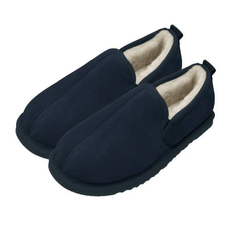 Eastern Counties Leather - Mens Sheepskin Lined Soft Suede Sole Slippers
