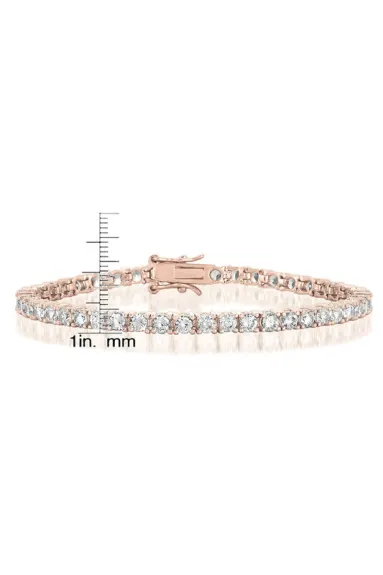 Genevive Sterling Silver with 3mm Coloured Cubic Zirconia Tennis Bracelet