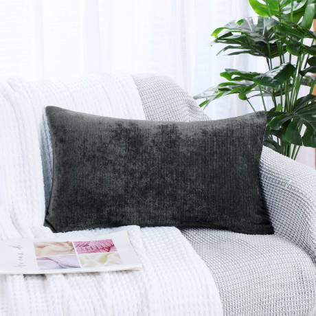 PiccoCasa- Chenille Decorative Water Repellent Couch Pillowcase 12x20 Inch