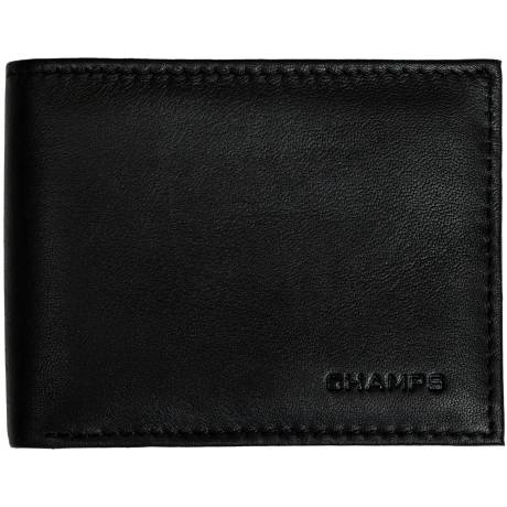 CHAMPS Collection Classic Portefeuille Bi-Fold en cuir véritable avec blocage RFID dans une boîte cadeau