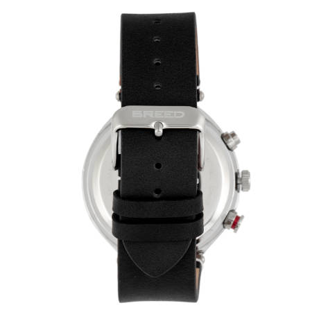 Breed - Tempest Chronograph Leather-Band Watch w/Date - Black