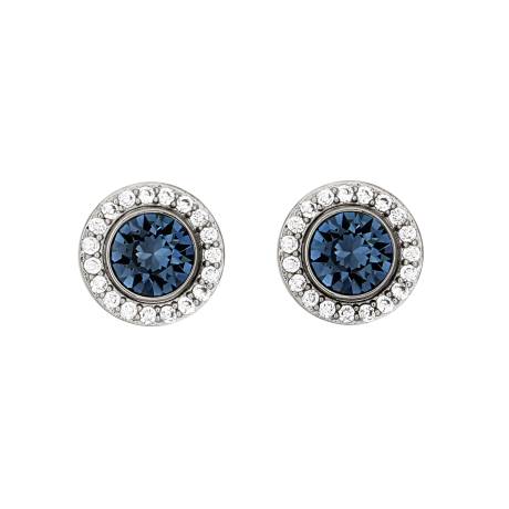 Silvertone Montana 2-in-1 Crystal Halo Stud Earrings made with Quality Austrian Crystals - MICALLA