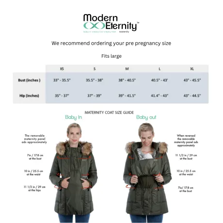 Khloe - 3in1 Wool Maternity Coat Semi-Fitted - Modern Eternity Maternity