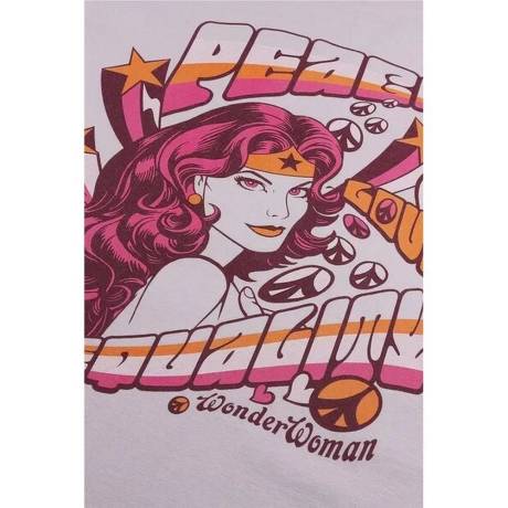 Wonder Woman - Womens/Ladies Peace Love Equality T-Shirt