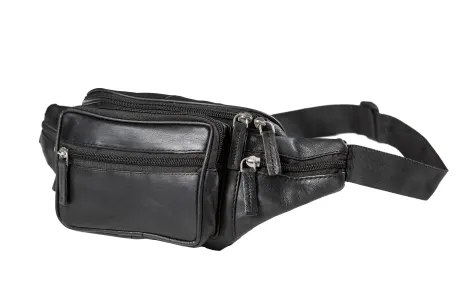 CHAMPS Leather Belt Bag, Black