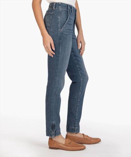 KUT FROM THE KLOTH - Reese Straight With Slanted Pocket Zip Side Hem Jean