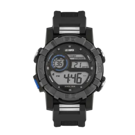 LEE COOPER-Digital Black 47mm  watch w/LCD Display Dial
