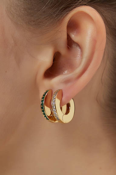 Classicharms-Boucles d'oreilles cerceau en zircone