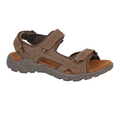 Roamers - Mens Leather Flat Sports Sandals