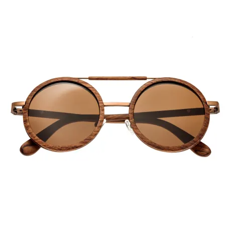 Earth Wood - Bondi Polarized Sunglasses - Red Rosewood/Brown