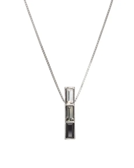 Collier à pendentifs en forme de barre Ombre Silvernight fabriqué avec des cristaux autrichiens de qualité