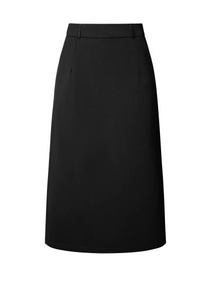 Hobemty- High Waist Split Back Midi Pencil Skirt