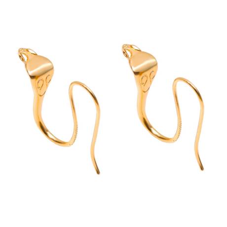 Boucles d'oreilles pendantes en forme de cobra doré - Don't AsK