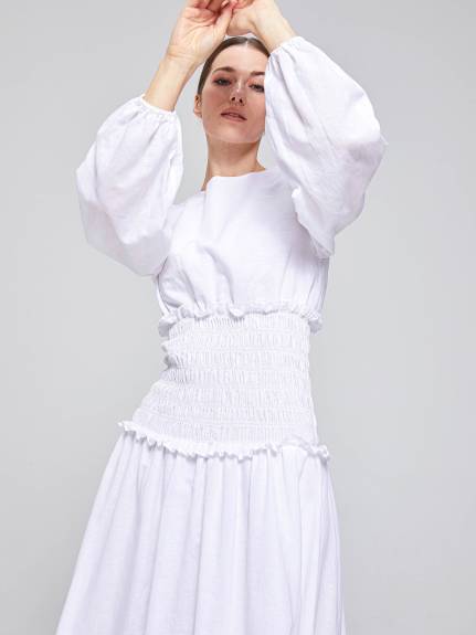 THE 28TH ROSE - Divinity Shirred Midi Dress