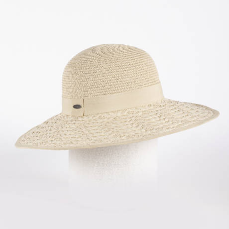 Canadian Hat 1918 - Carlinia- Floppy Hat Mix Straw And Ribbon Piping