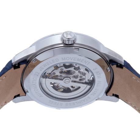 Heritor Automatic Davies Semi-Skeleton Leather-Band Watch - Rose Gold/Gray