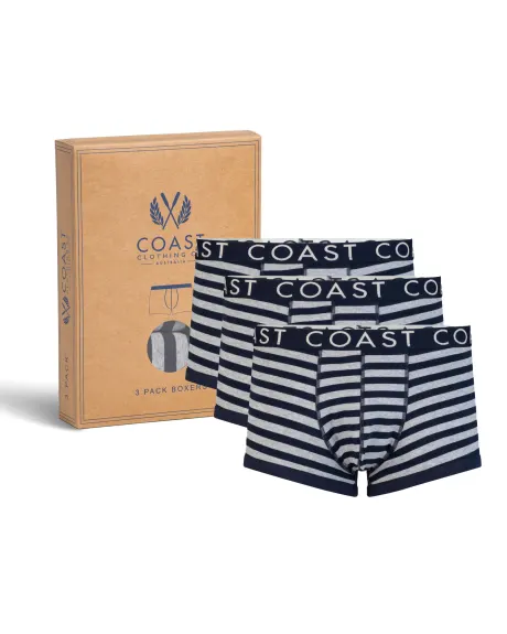 Coast Clothing Co. - 3 Pack Stripe Boxer Briefs