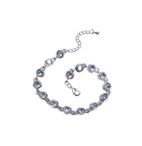Bracelet de tennis en cristal plaqué rhodium dans le coloris Paradise Shine - callura