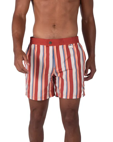 Coast Clothing Co. - Tabasco Stripe Swim Shorts