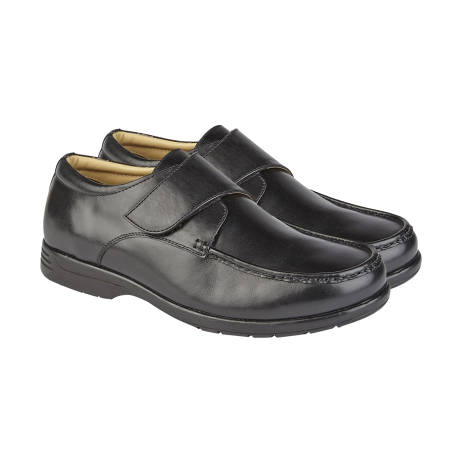 Roamers - Mens Leather XXX Extra Wide Touch Fastening Casual Shoe