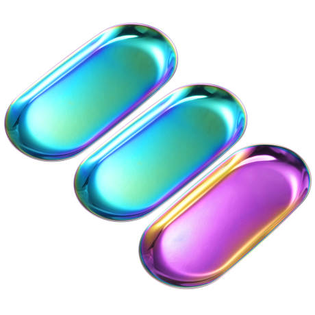 Cheibear - Plaque de décoration holographique couleur arc-en-ciel 3pcs