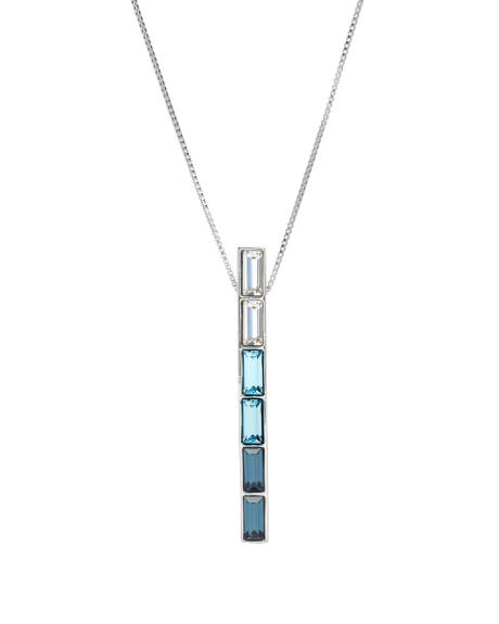 Ombre Blue Mix Crystal Bar Necklace made with Quality Austrian Crystal - MICALLA