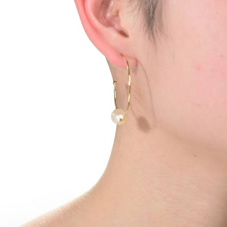 Genevive Boucles d'oreilles élégantes en argent sterling avec placage en or jaune 14 carats et véritables perles d'eau douce