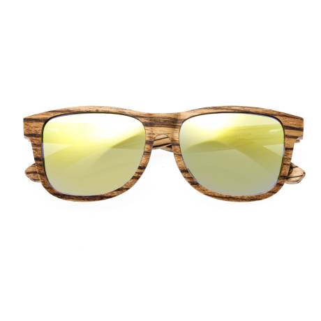 Earth Wood - Solana Polarized Sunglasses - Zebrawood/Yellow-Green