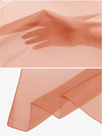 Allegra K- Écharpe longue transparente en mousseline de soie douce et unie pour femme