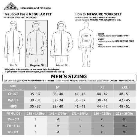 Alpine North Men's - BANKS | Raincoat - Weather Resistant Storm Jacket with Drawstring Hood