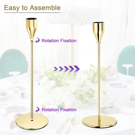 Cheibear- Candlestick Taper Candle Holder Table Decor 3pcs