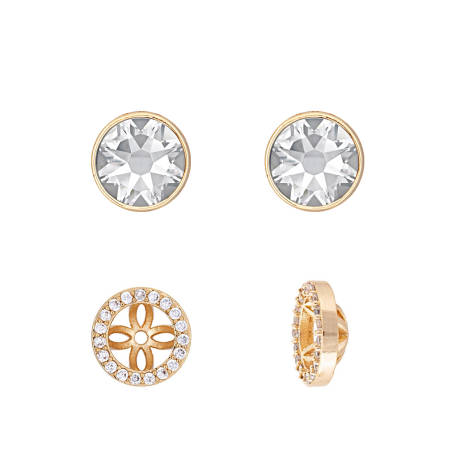 Goldtone 2-in-1 Crystal Halo Stud Earrings made with Quality Austrian Crystals - MICALLA
