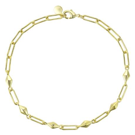 Rachel Glauber 14k Gold Plated Paperclip Chain Bracelet