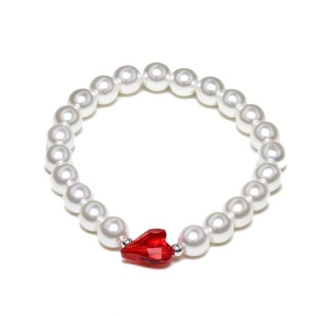Siam Imitation Pearl Bracelet made with Quality Austrian Crystals - MICALLA