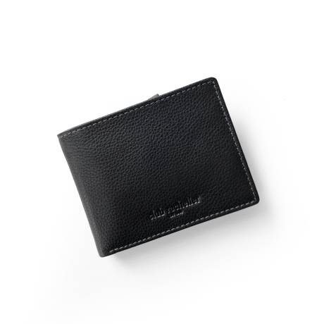 Club Rochelier Men's Slim Leather Wallet with Zippered Pocket