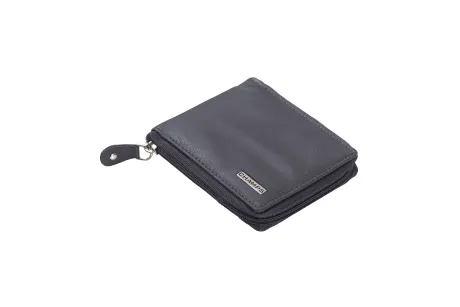 CHAMPS Black Label Leather RFID Zip-Around Wallet, Brown