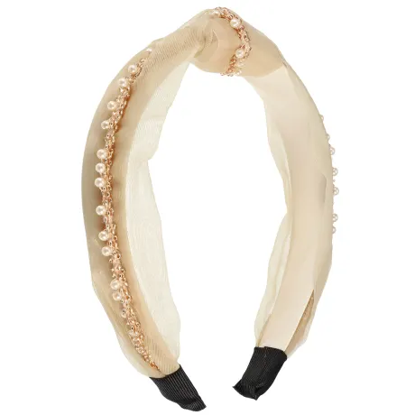 Allegra K - Bandeaux noués à décor de perles à la mode