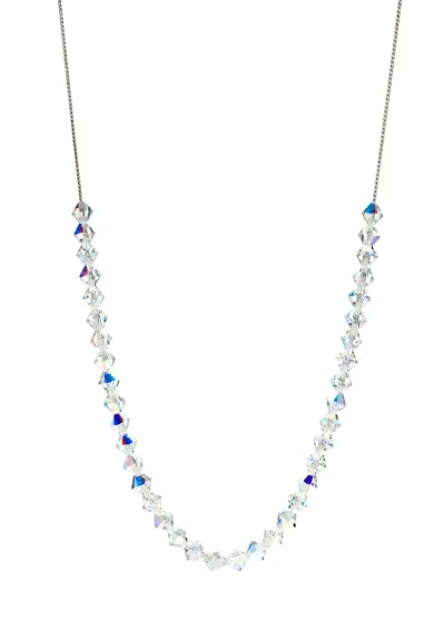 Aurora Borealis beaded Gala necklace made with quality Austrian crystals. - MICALLA