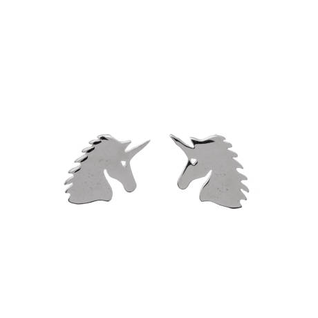 Ag Sterling - Sterling Silver Unicorn Stud Earrings