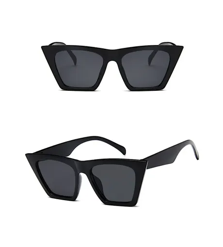Black Squared Rectangular Sunglasses- Don't AsK