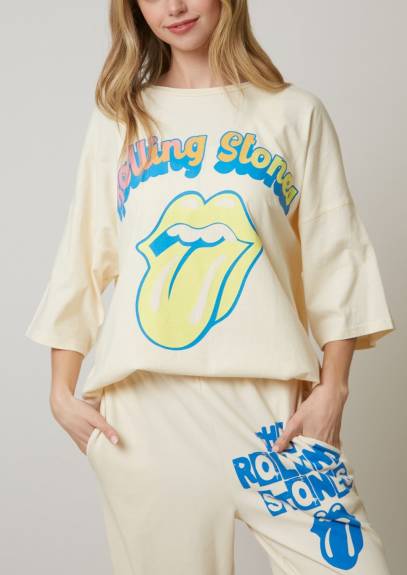 T-shirt oversize avec broderie Rolling Stones