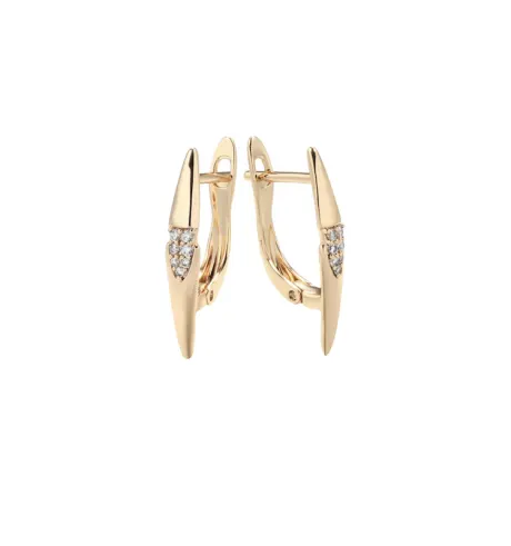 Goldtone & Clear CZ Spike Hoop Earrings  - Eva Sky2