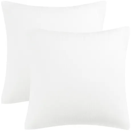 PiccoCasa- Set of 2 Chenille Water Repellent Throw Pillow Covers 18x18 Inch