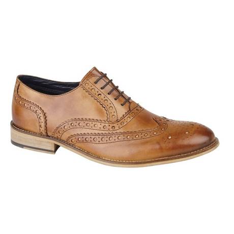Roamers - Mens Leather Brogue Oxford Shoes