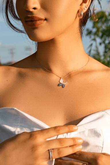 Jewels By Sunaina - OLIVE Butterfly Necklace