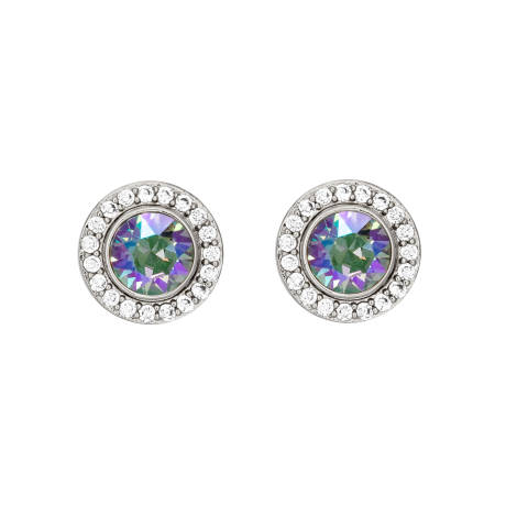 Silvertone Paradise Shine  2-in-1 Crystal Halo Stud Earrings made with Quality Austrian Crystals - MICALLA