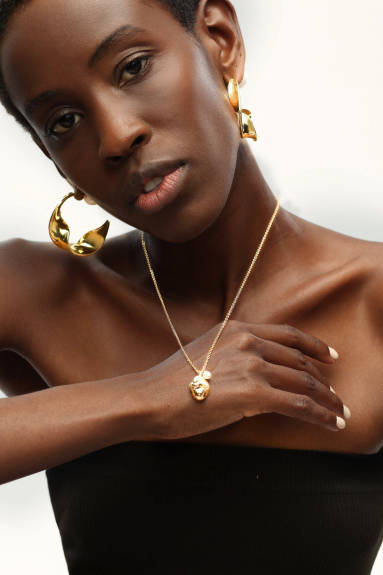 Classicharms-Collier de perles et pendentifs baroques en or