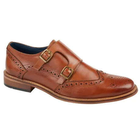 Roamers - Mens Leather Double Monk Strap Brogues